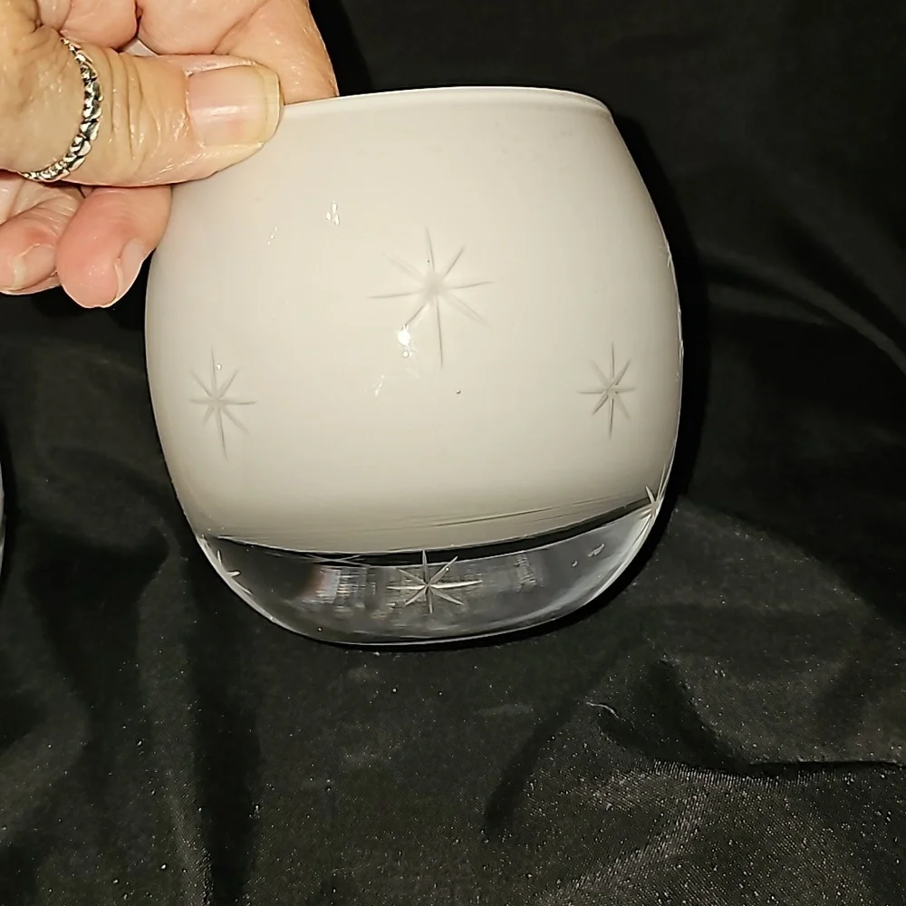 Crate and Barrel white votive holders